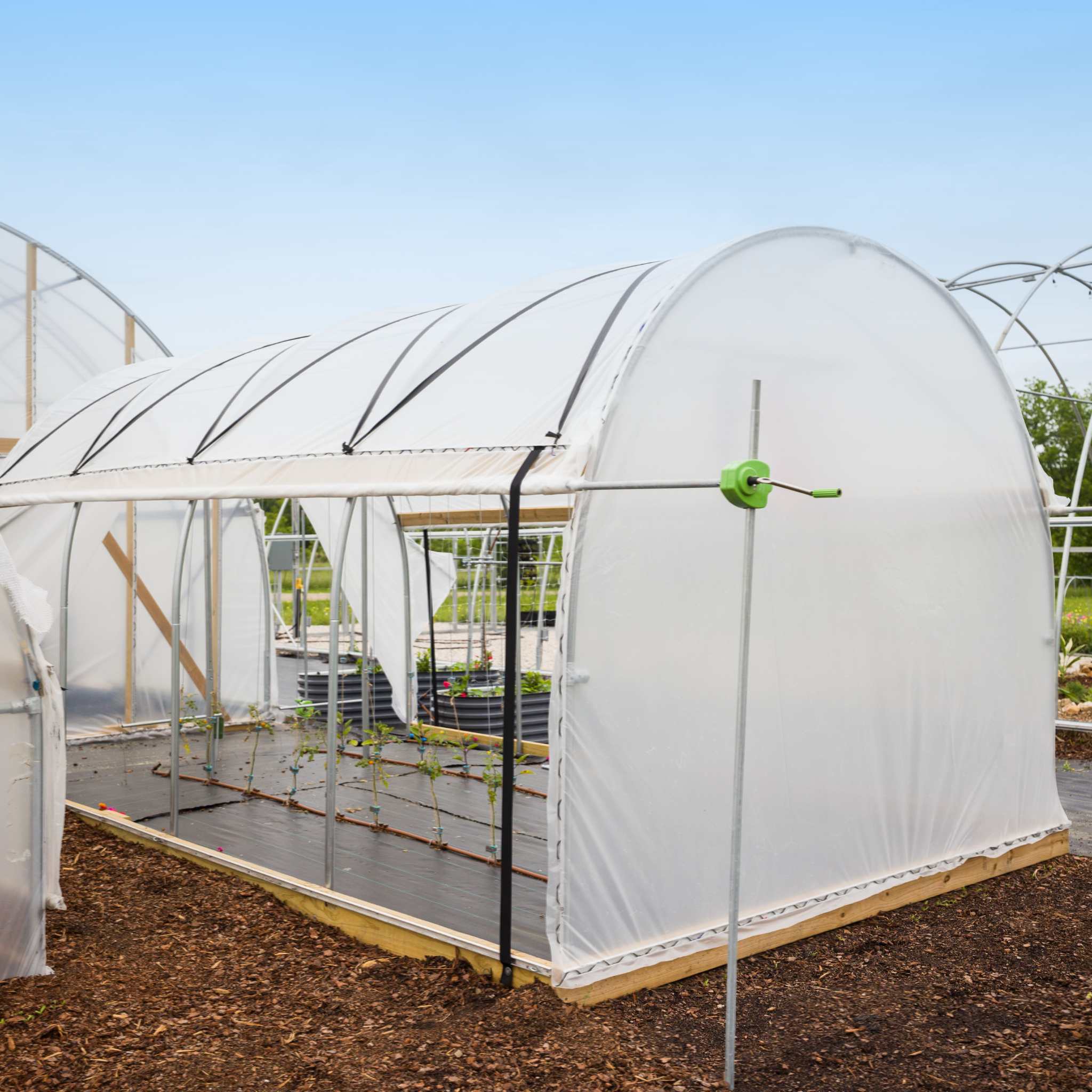 Bootstrap Farmer 10' Essential High Tunnel Kit - Roll-up Sides and End Wall Door Kit Included