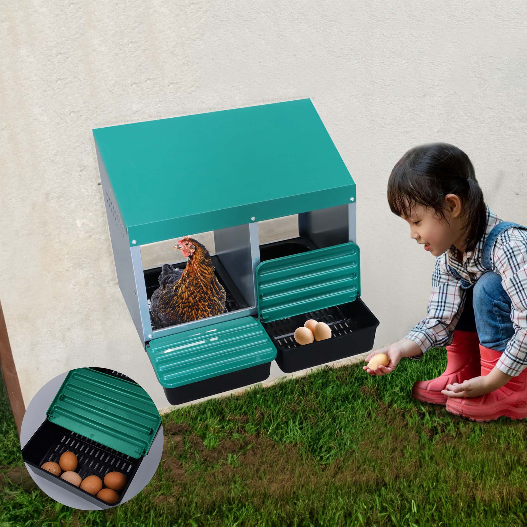 EggHouse Galvanized Nesting Box - Up to 20 Birds