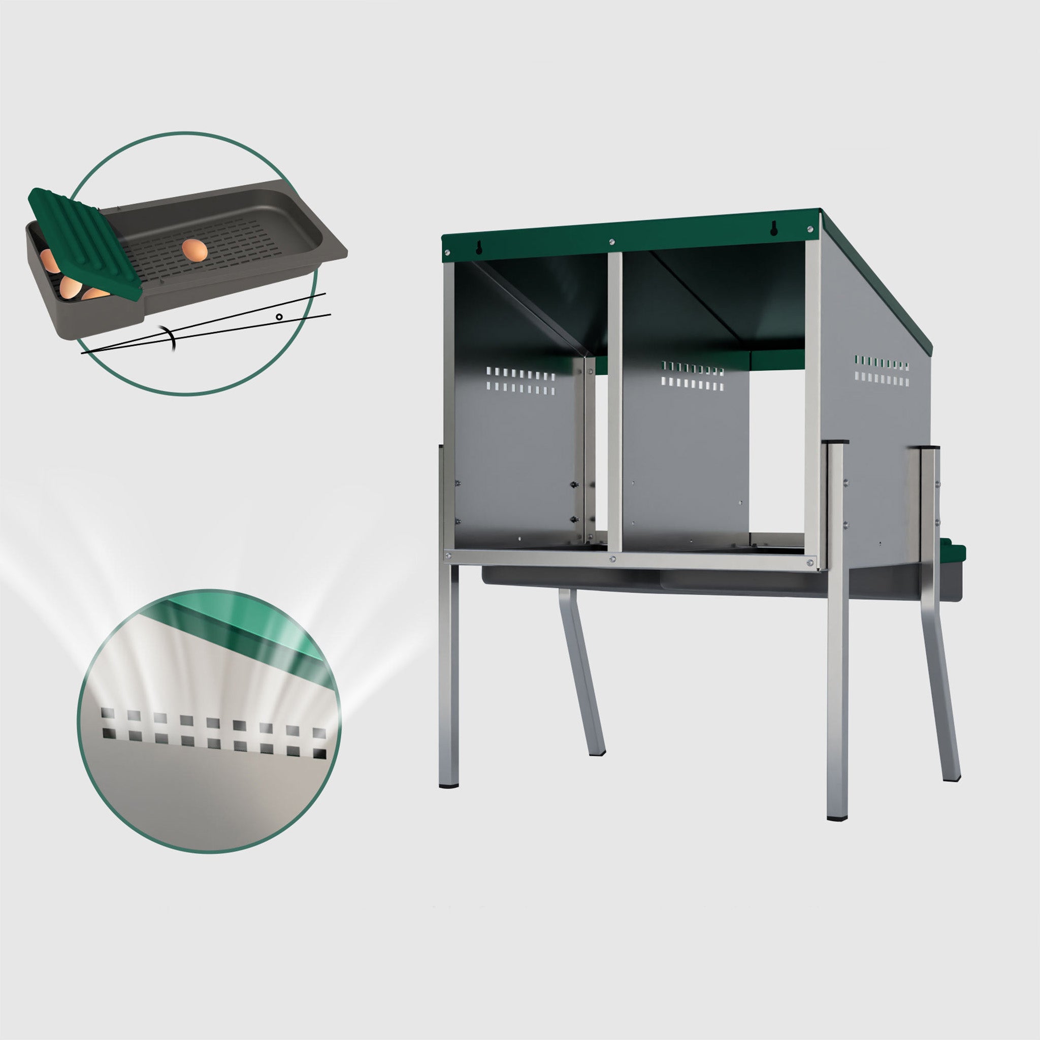 EggHouse Galvanized Nesting Box - Up to 20 Birds