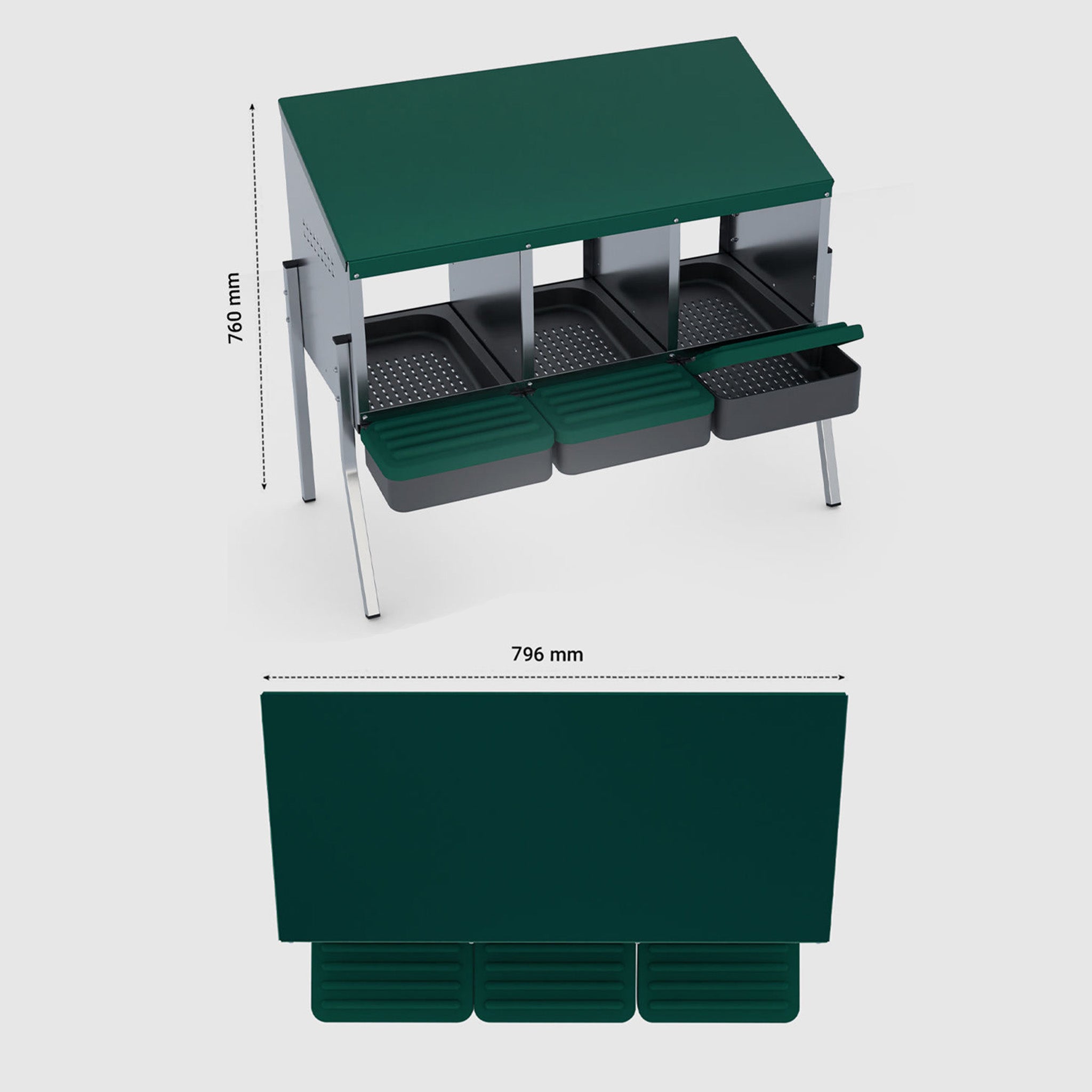 EggHouse Galvanized Nesting Box - Up to 30 Birds