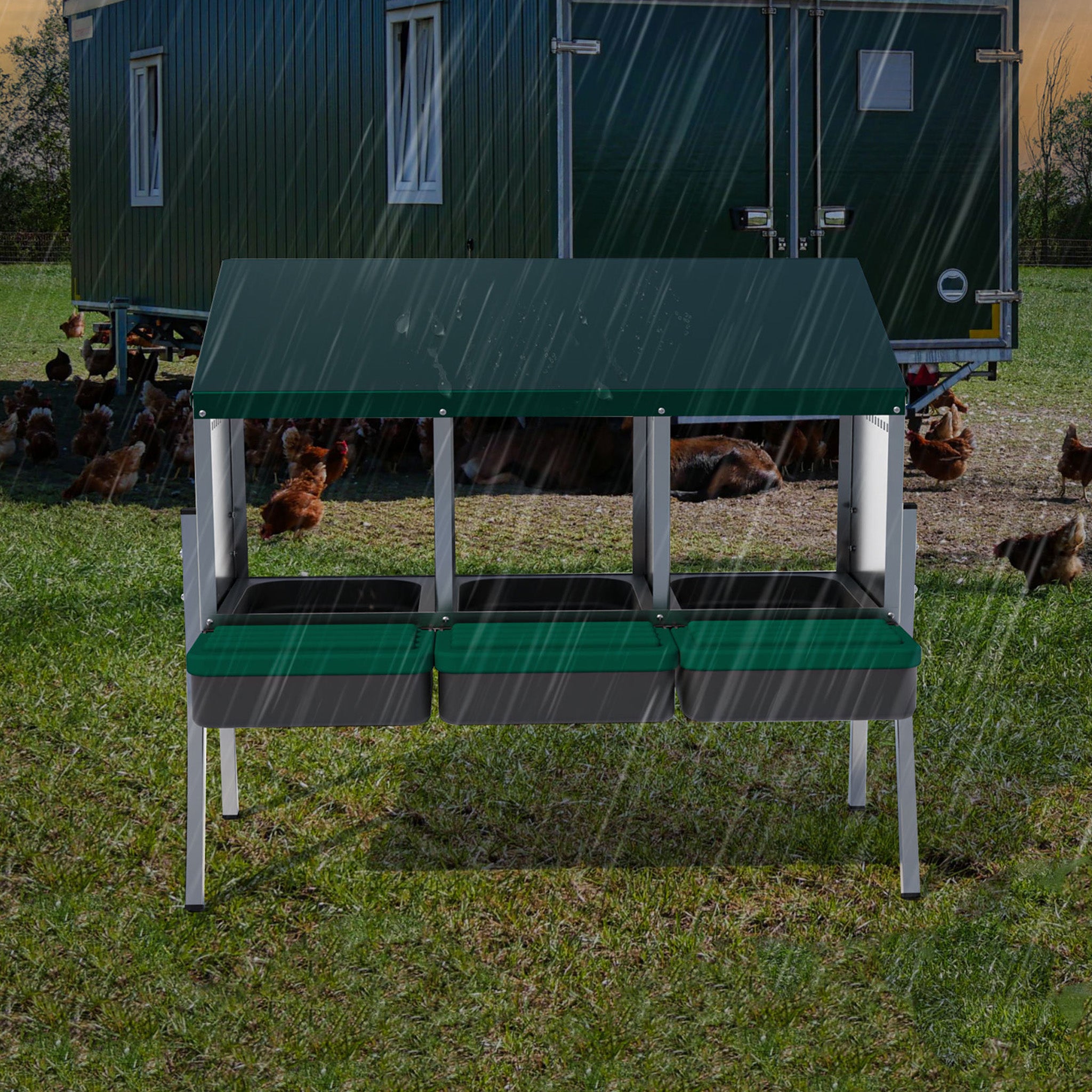 EggHouse Galvanized Nesting Box - Up to 30 Birds