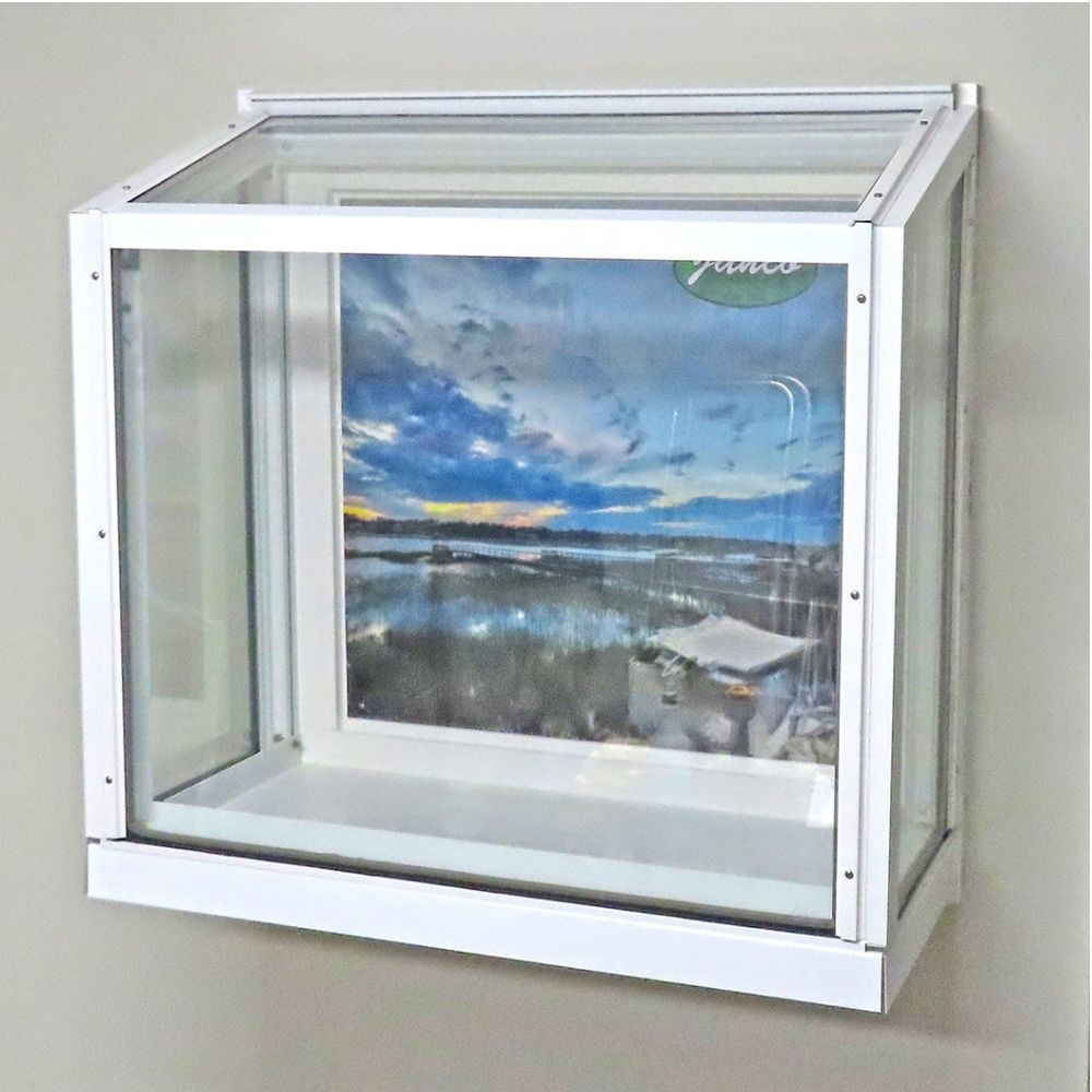 White Janco Garden Window displayed indoors, shown from a straight-on front view