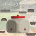 Compact waterer for chicken coops with features highlighted