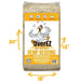 Bag of OverEZ Hemp Bedding with dimensions indicated on a white background