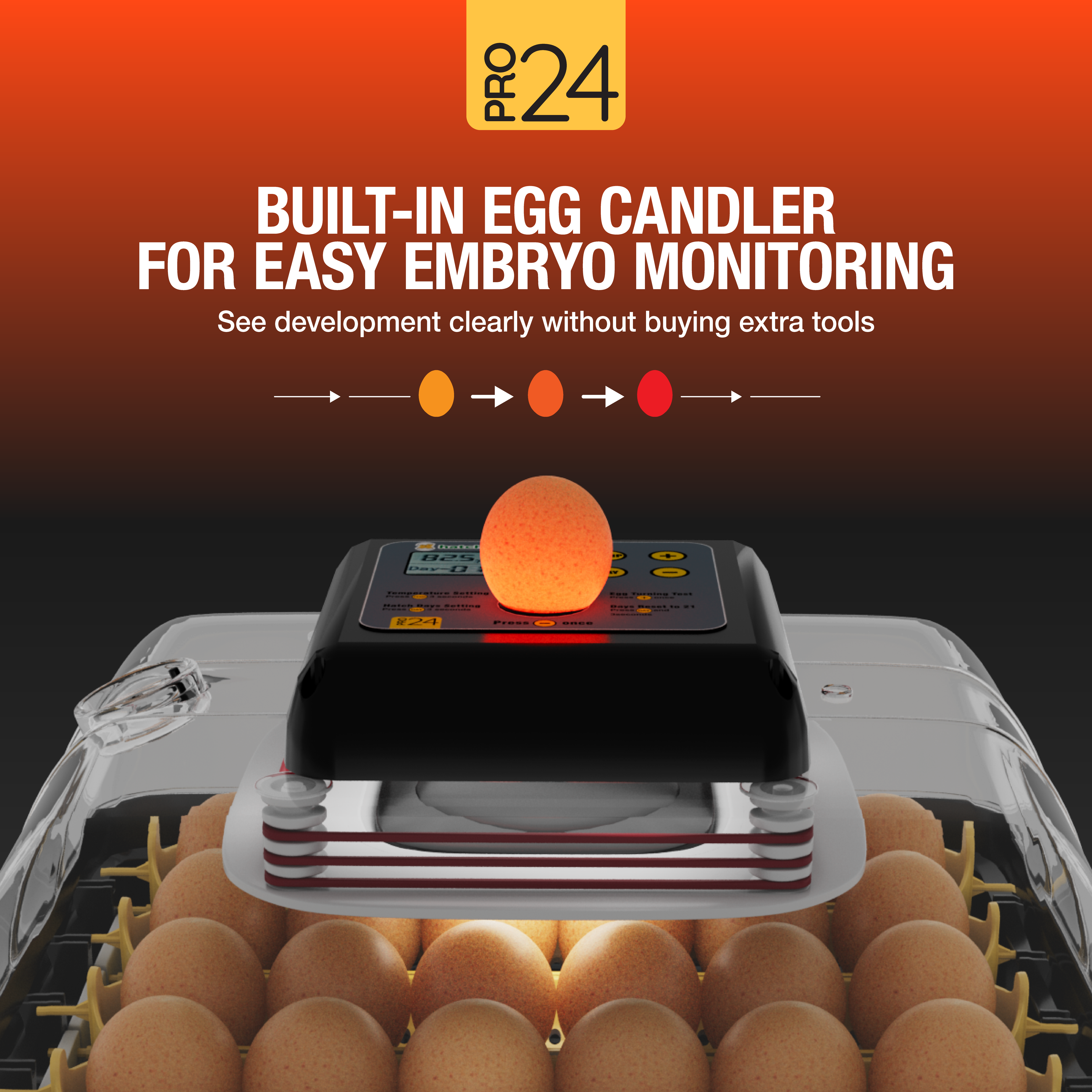 Hatching Time Pro24 Tabletop Automatic Egg Incubator - 24 Eggs