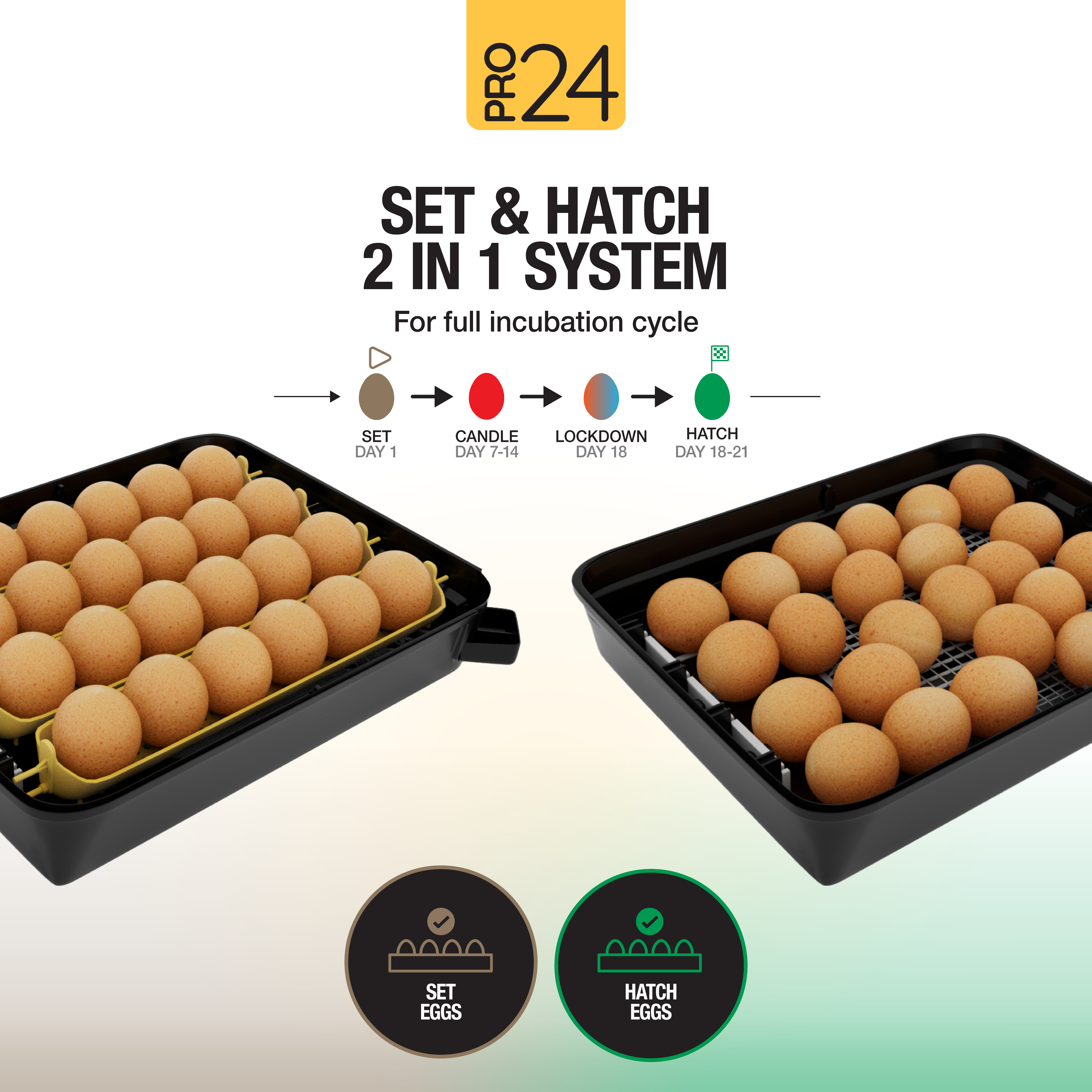 Hatching Time Pro24 Tabletop Automatic Egg Incubator - 24 Eggs