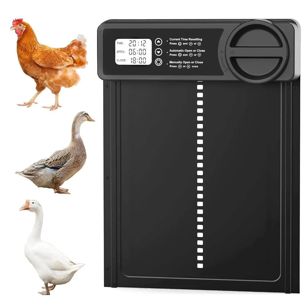 Automatic Chicken Coop Door with Intelligent Timer and Aluminum Timing Opener