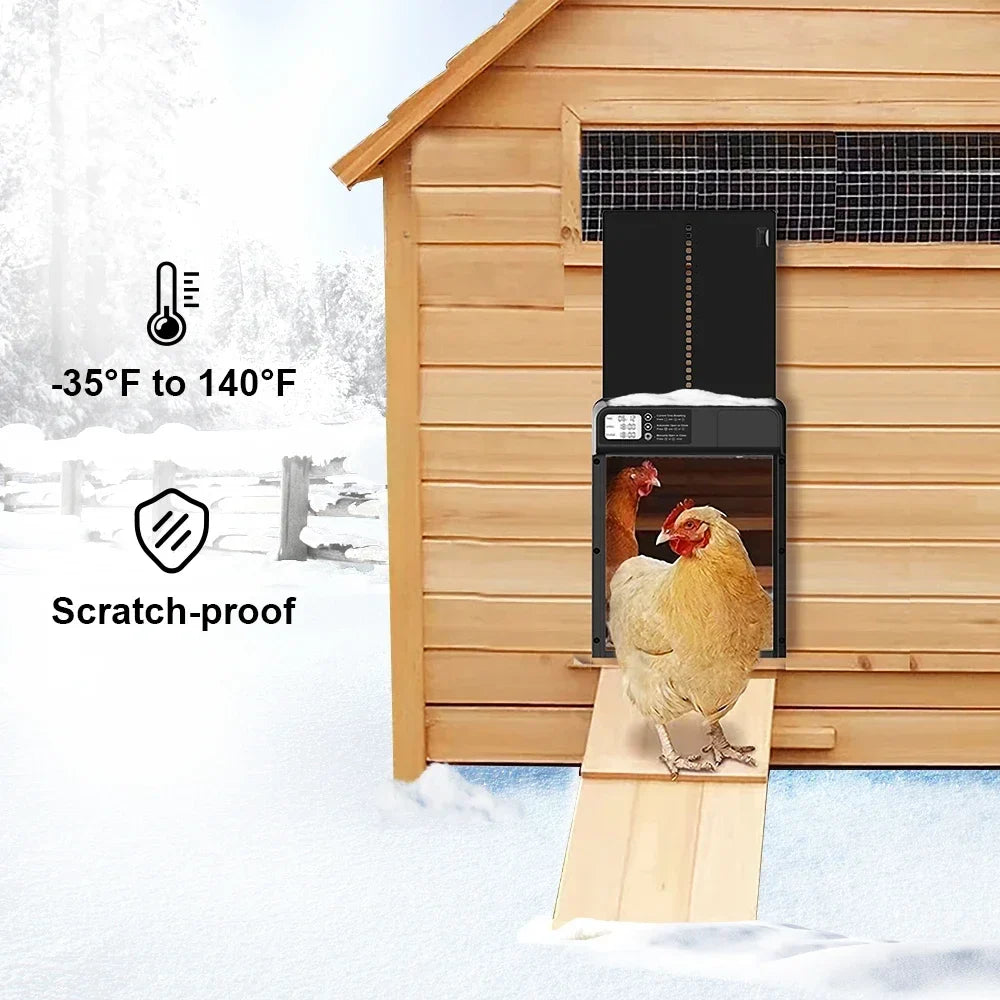 Automatic Chicken Coop Door with Intelligent Timer and Aluminum Timing Opener