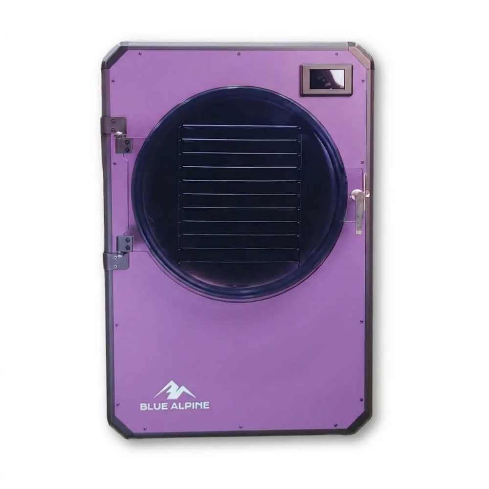 Blue Alpine XL Commercial Freeze Dryer in Orchid Lavender on a white background.