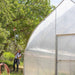 Front corner of the Bootstrap Farmer Gothic High Tunnel.