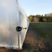 Corner of the Bootstrap Farmer Gothic High Tunnel with the optional roll up add on.