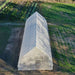Overhead view of the Bootstrap Farmer Gothic High Tunnel with rows of crops.