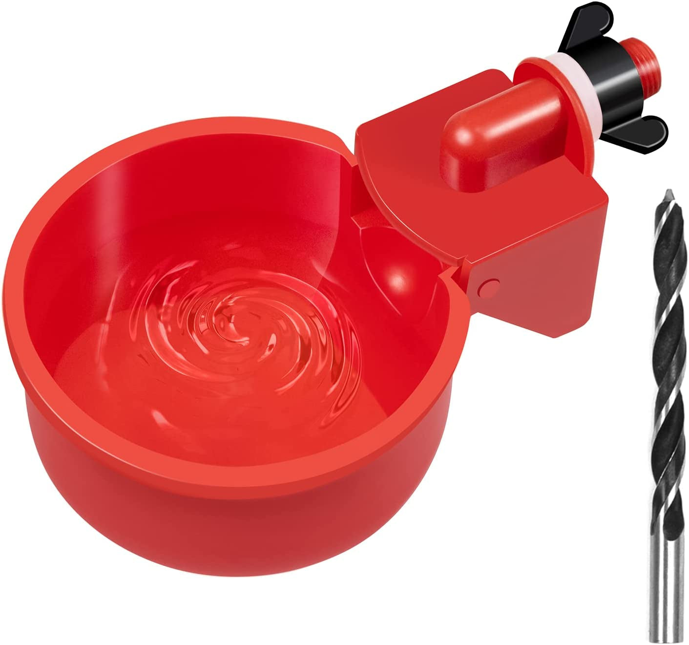 Chicken Waterer Cups 12 Pack Automatic Chicken Water Cups for Poultry  Float Style Gravity Chicken Watering System, Water Feeder Kit, 5 Gallon with Mounting Hole Opener
