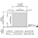 Large Janco Garden Window wall opening dimensions diagram