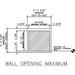 Small Janco Garden Window wall opening dimensions diagram