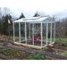 Janco Palmetto 8' x 10' glass greenhouse with white aluminum frame