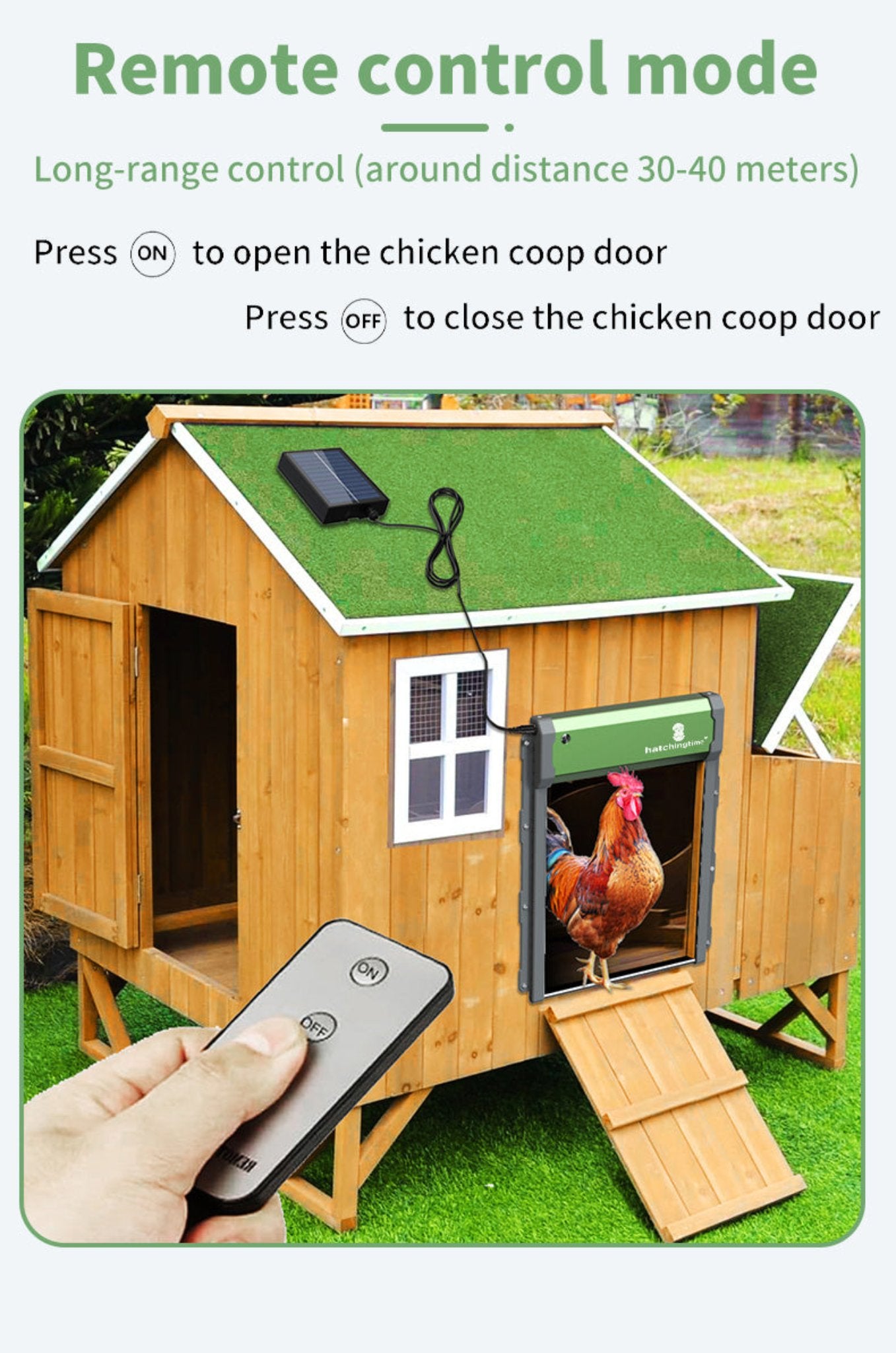 Hatching Time Sungate Solar Powered Automatic Chicken Coop Door with Remote