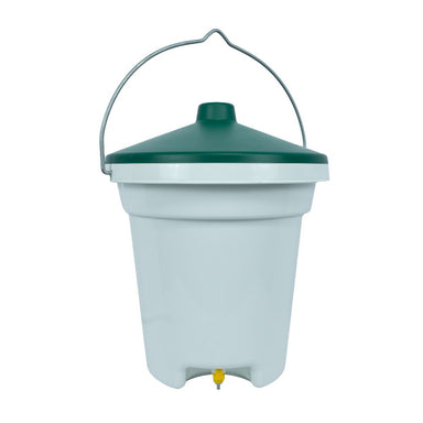 Porta Coop 3 Gallon Nipple Waterer with green lid, hanging handle, and recessed drinking nipple