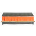 Porta Coop 48-inch 5-hole Rollaway Nest Box with orange nesting curtain and front perch