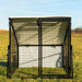 Front view of Porta Coop 4' × 5' Haven mobile chicken coop with wire door and tarp roof