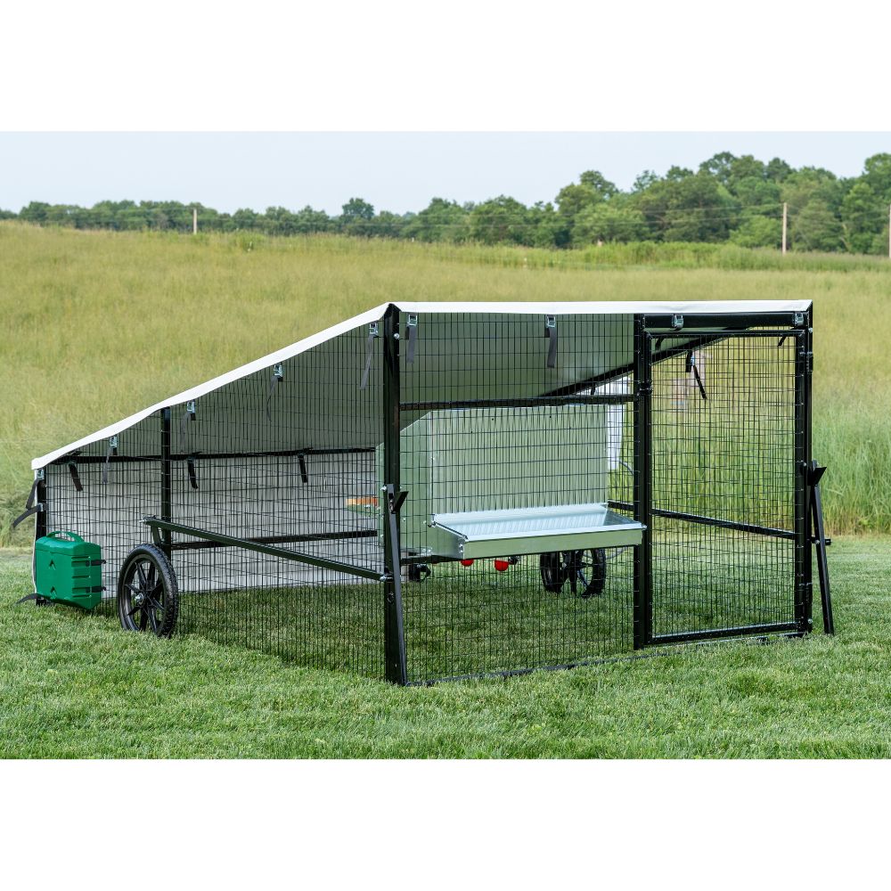 Porta Coop 6' x 8' Haven mobile chicken coop with Layer Package feeding and watering equipment