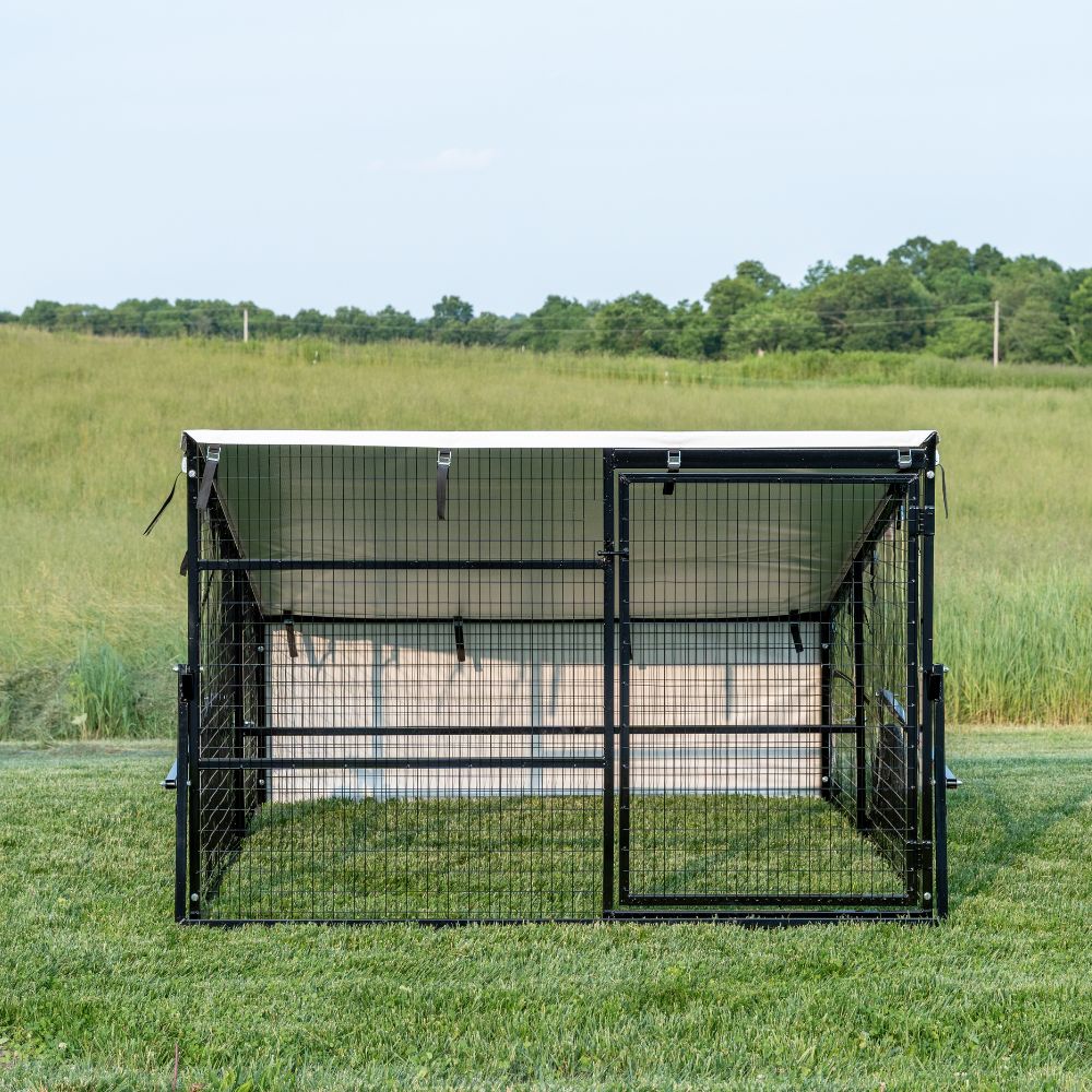 Front view of Porta Coop 6' x 8' Haven mobile chicken coop