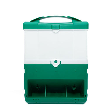 Wise Green 20 lb poultry feeder with outside-access feeding trough